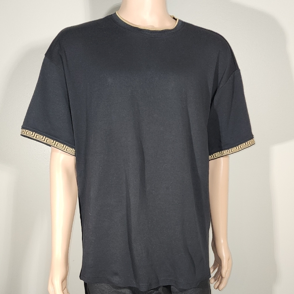 Fashion Nova Black Tee with Gold Accents